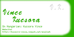 vince kucsora business card